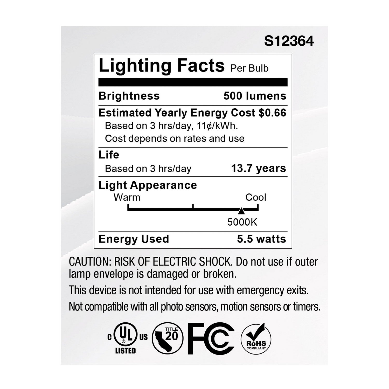 Satco - S12364 - Light Bulb - Clear