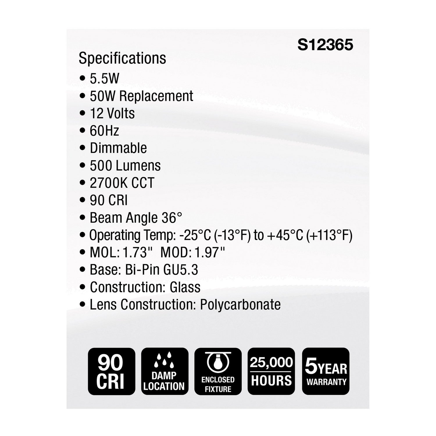 Satco - S12365 - Light Bulb - Clear