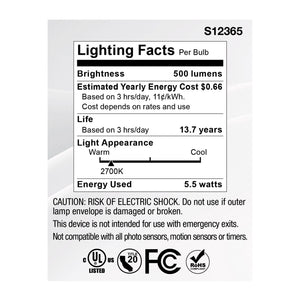 Satco - S12365 - Light Bulb - Clear