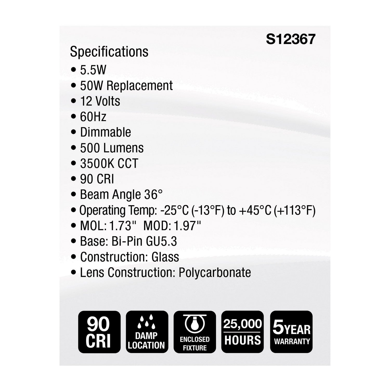 Satco - S12367 - Light Bulb - Clear