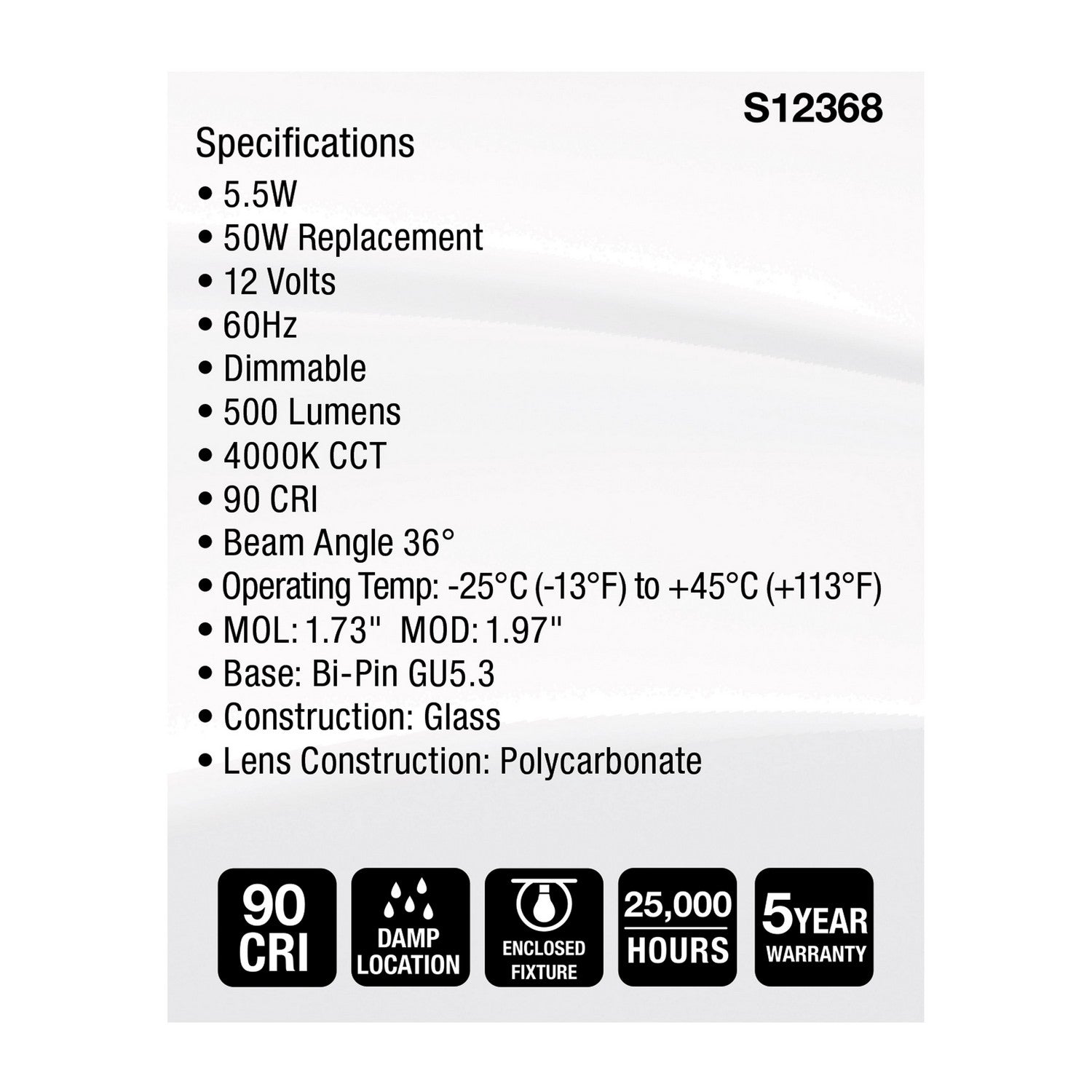 Satco - S12368 - Light Bulb - Clear