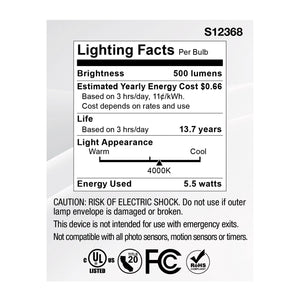Satco - S12368 - Light Bulb - Clear