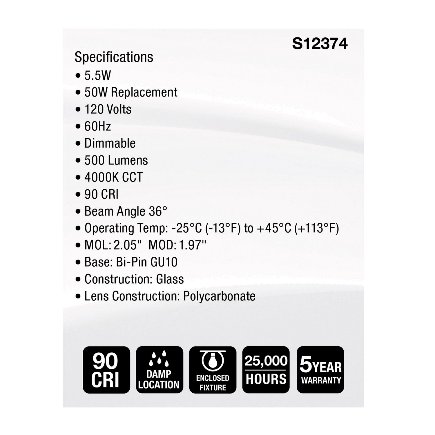 Satco - S12374 - Light Bulb - Clear