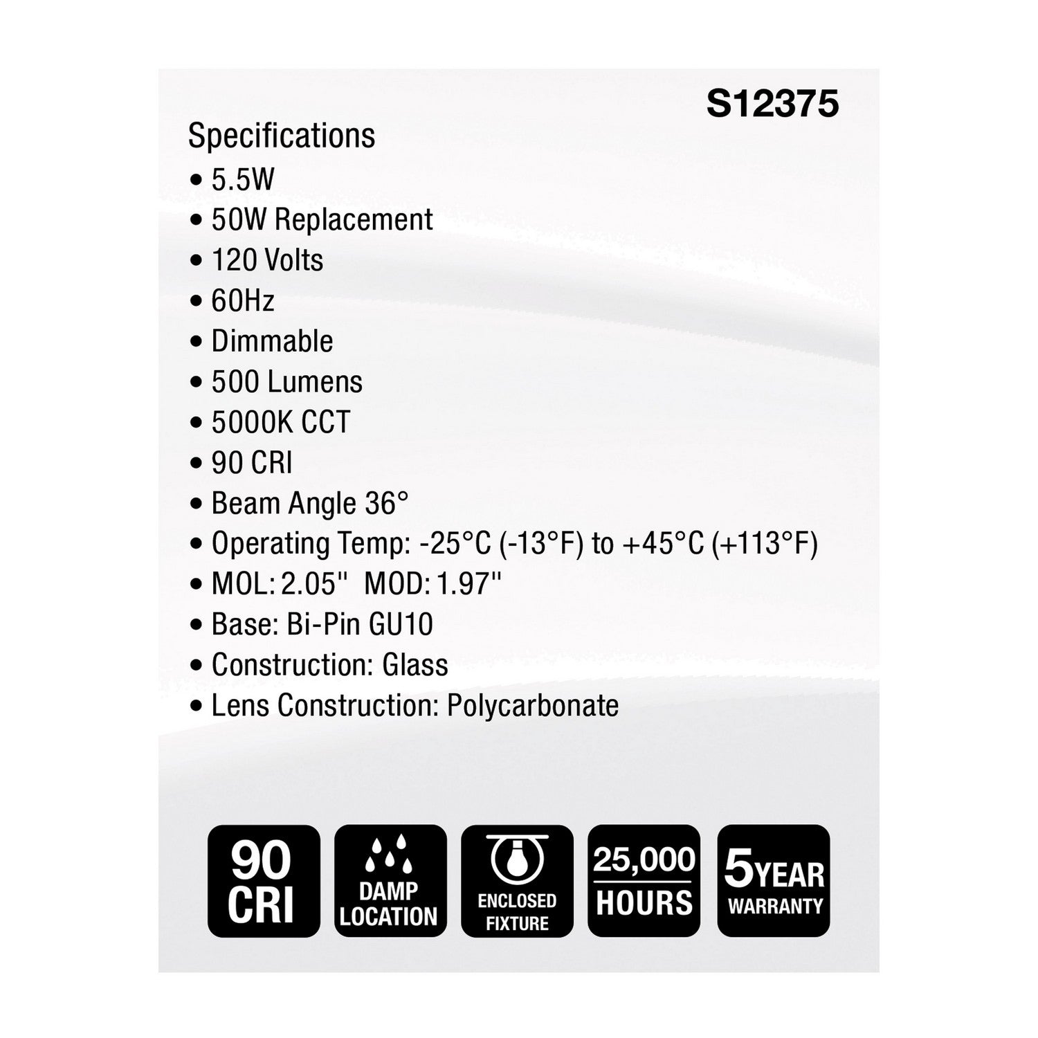 Satco - S12375 - Light Bulb - Clear