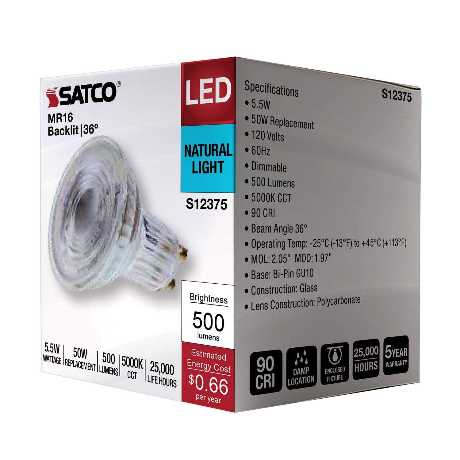 Satco - S12375 - Light Bulb - Clear