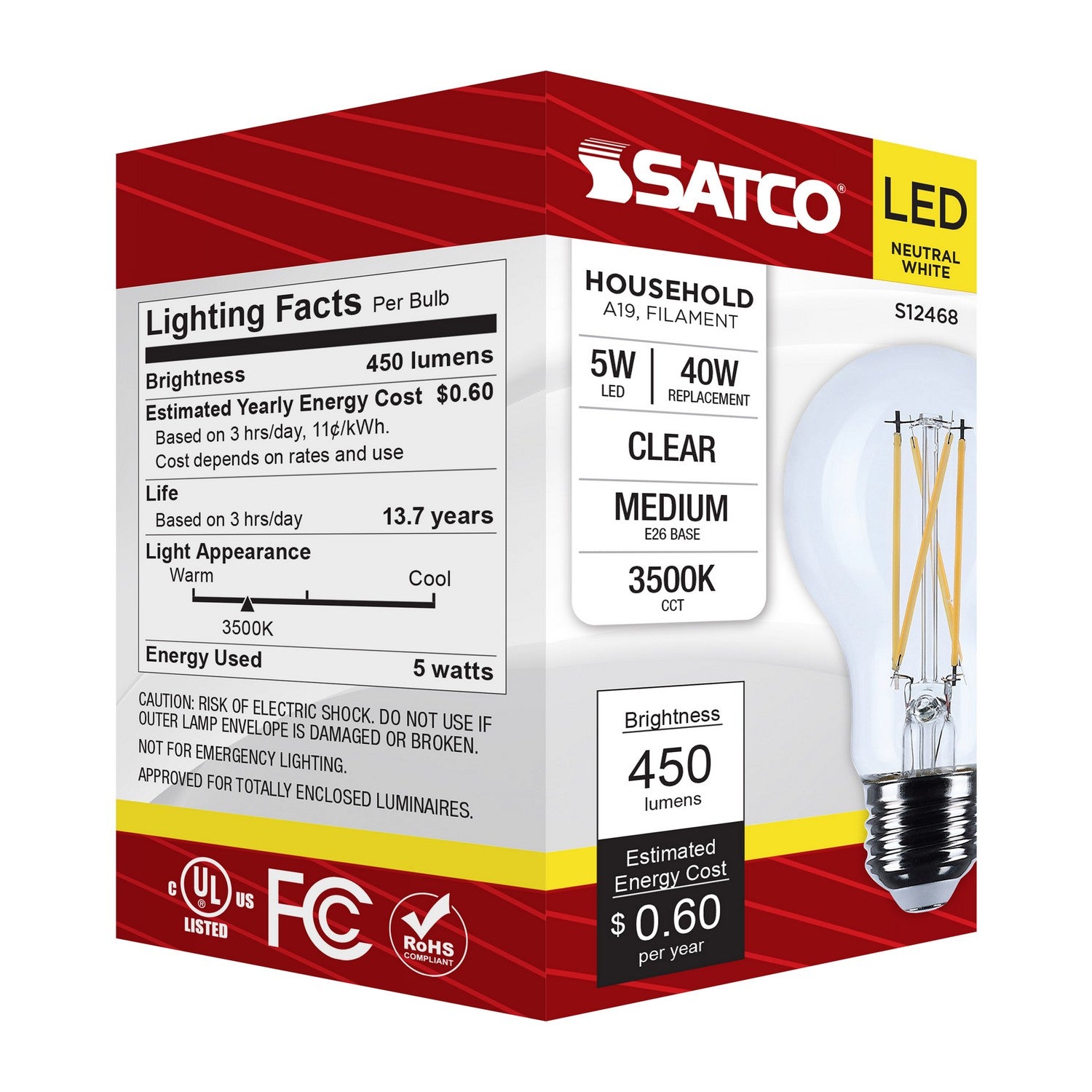 Satco - S12468 - Light Bulb - Clear