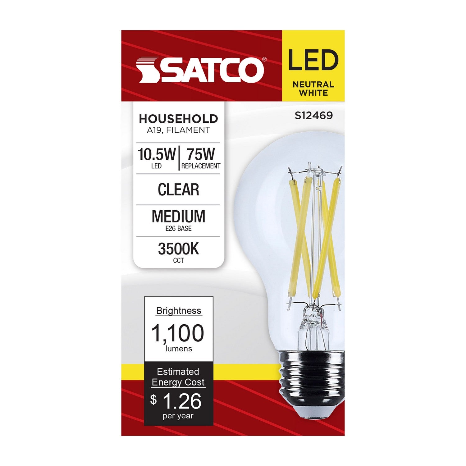 Satco - S12469 - Light Bulb - Clear