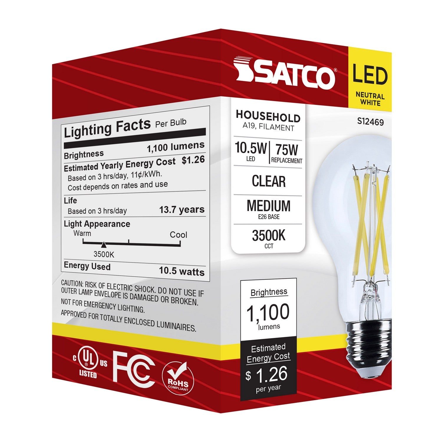 Satco - S12469 - Light Bulb - Clear