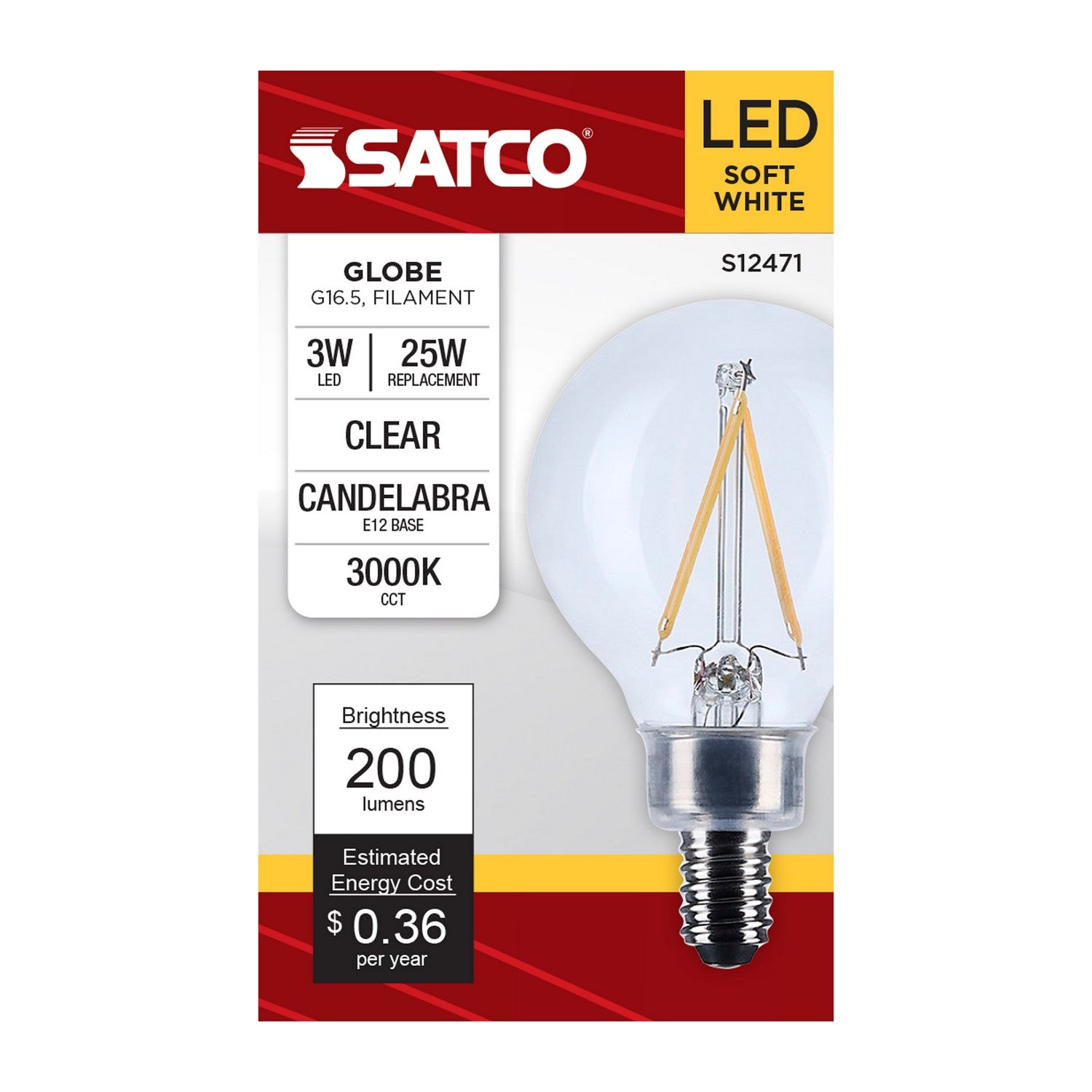 Satco - S12471 - Light Bulb - Clear