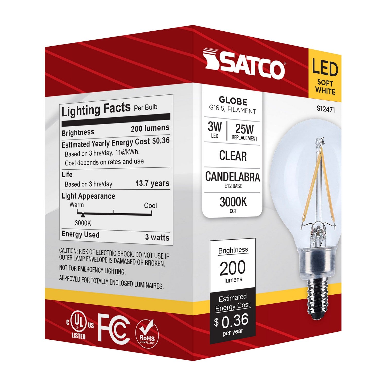 Satco - S12471 - Light Bulb - Clear