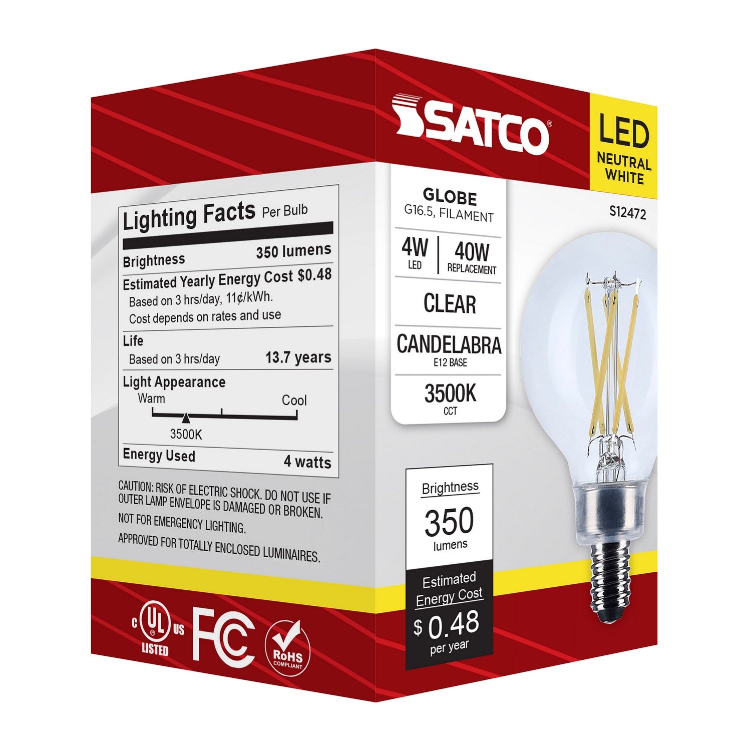 Satco - S12472 - Light Bulb - Clear
