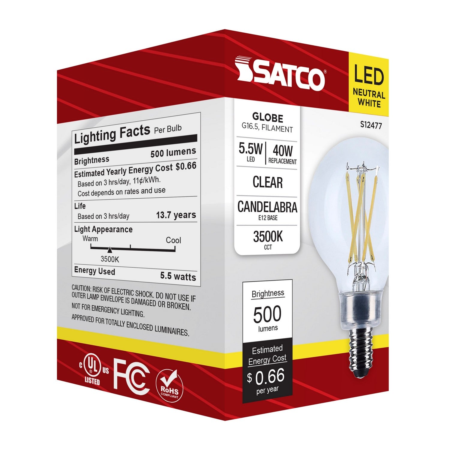 Satco - S12477 - Light Bulb - Clear