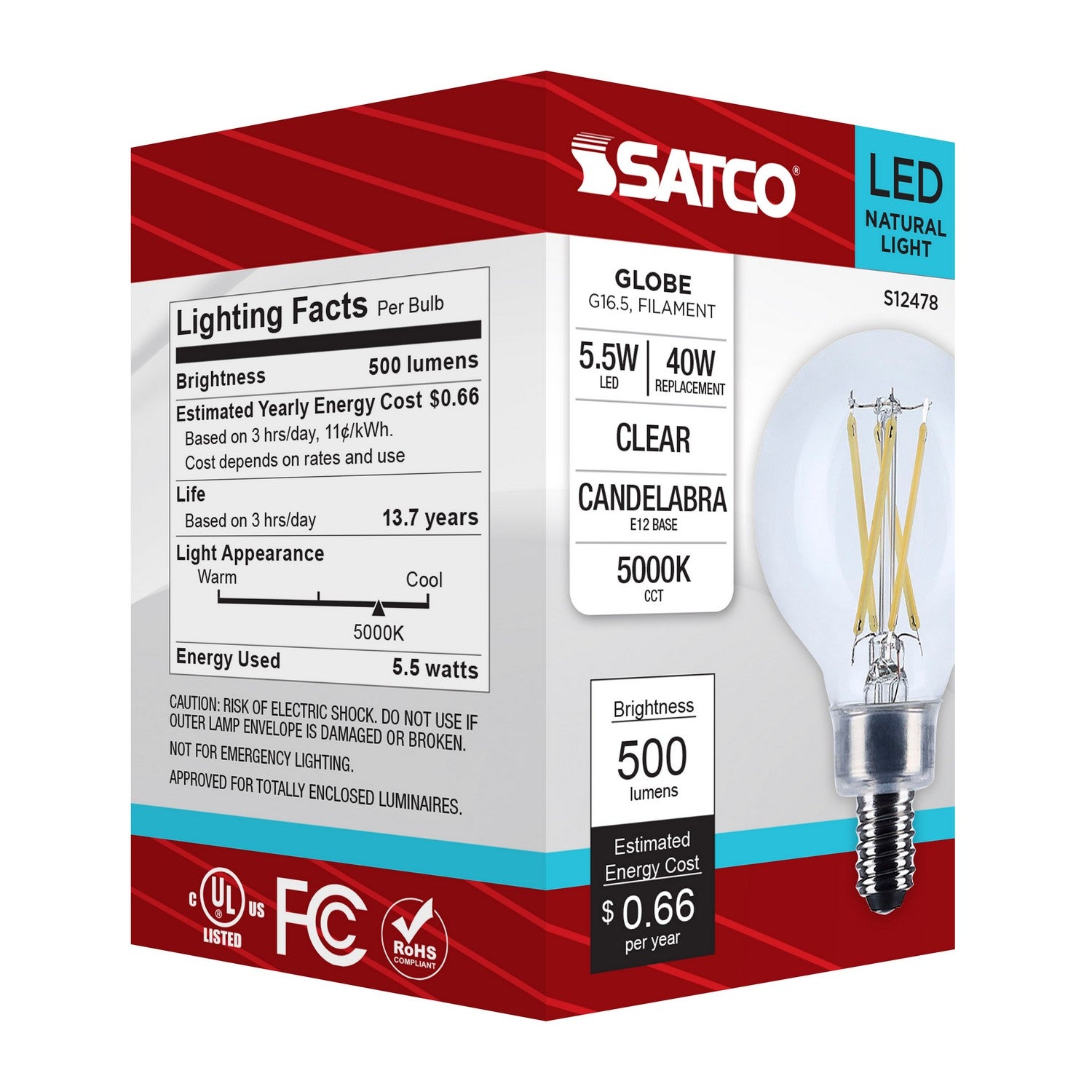 Satco - S12478 - Light Bulb - Clear