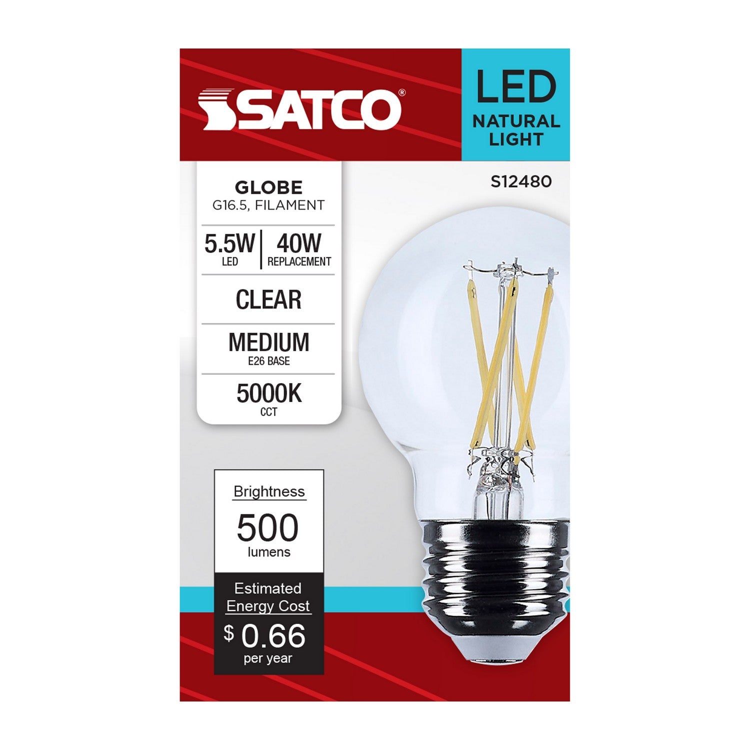 Satco - S12480 - Light Bulb - Clear