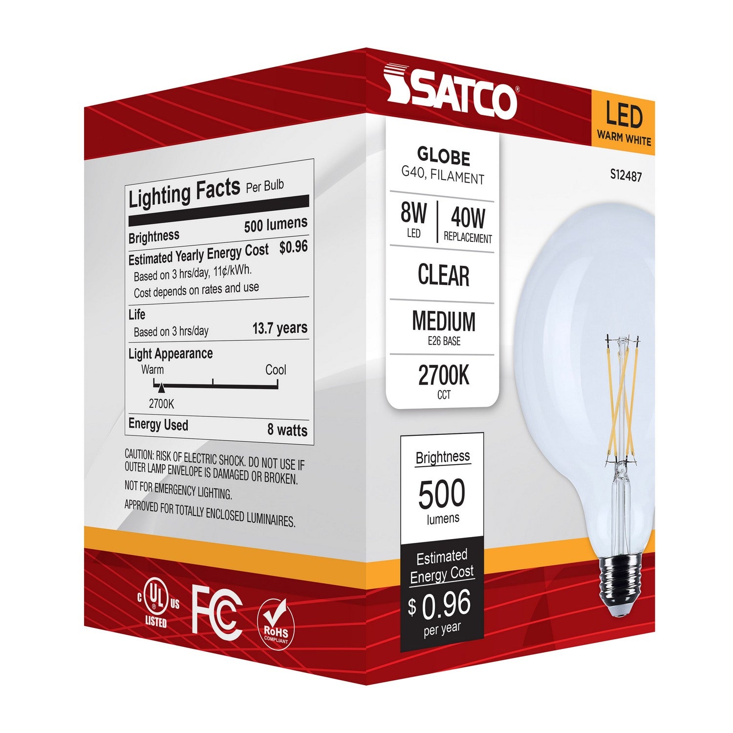 Satco - S12487 - Light Bulb - Clear