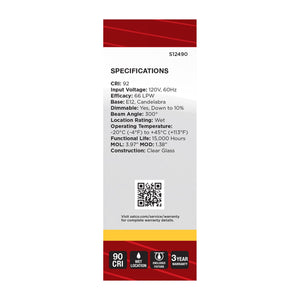 Satco - S12490 - Light Bulb - Clear