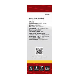 Satco - S12491 - Light Bulb - Frost