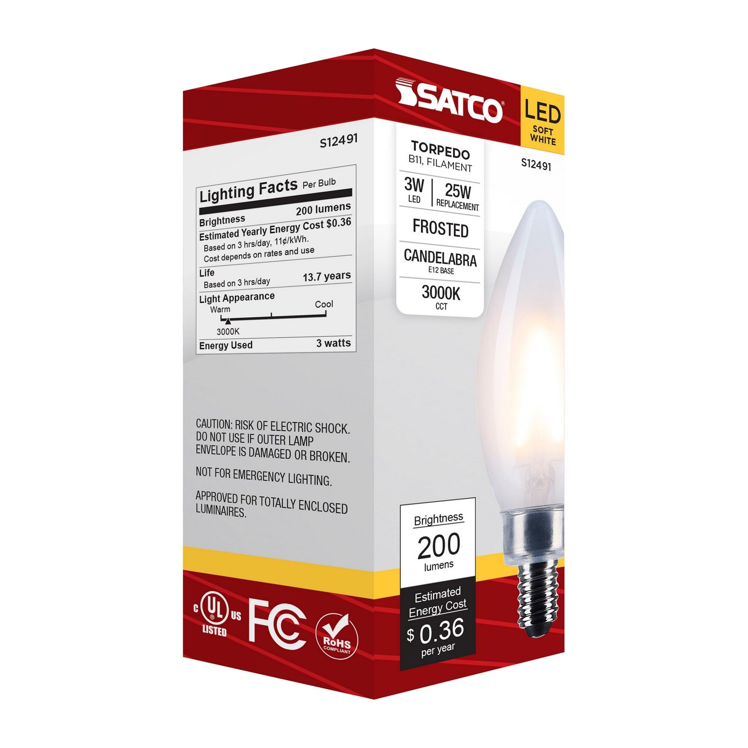 Satco - S12491 - Light Bulb - Frost