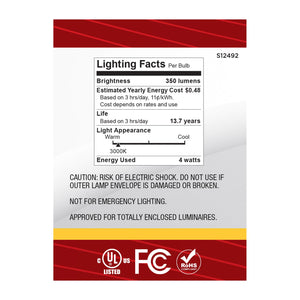 Satco - S12492 - Light Bulb - Clear