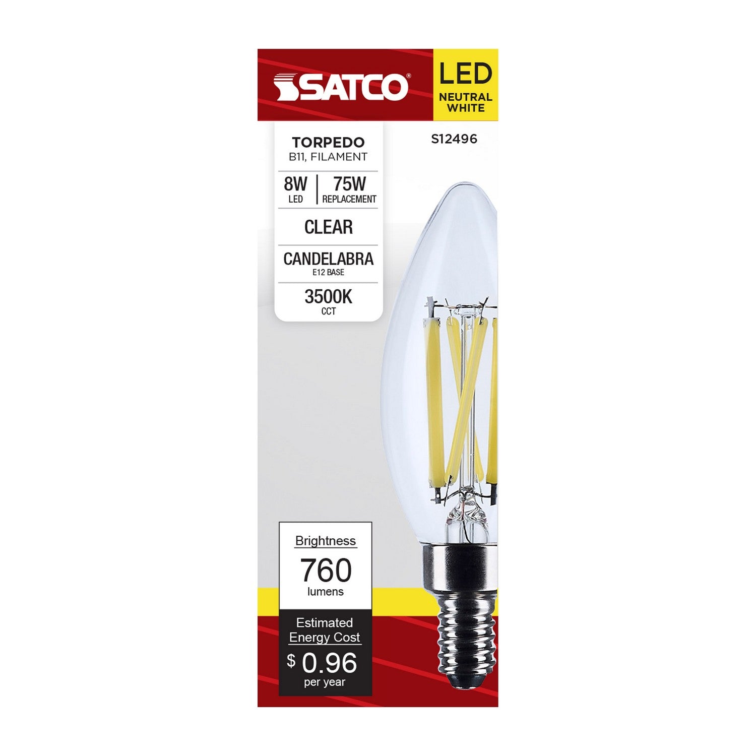 Satco - S12496 - Light Bulb - Clear