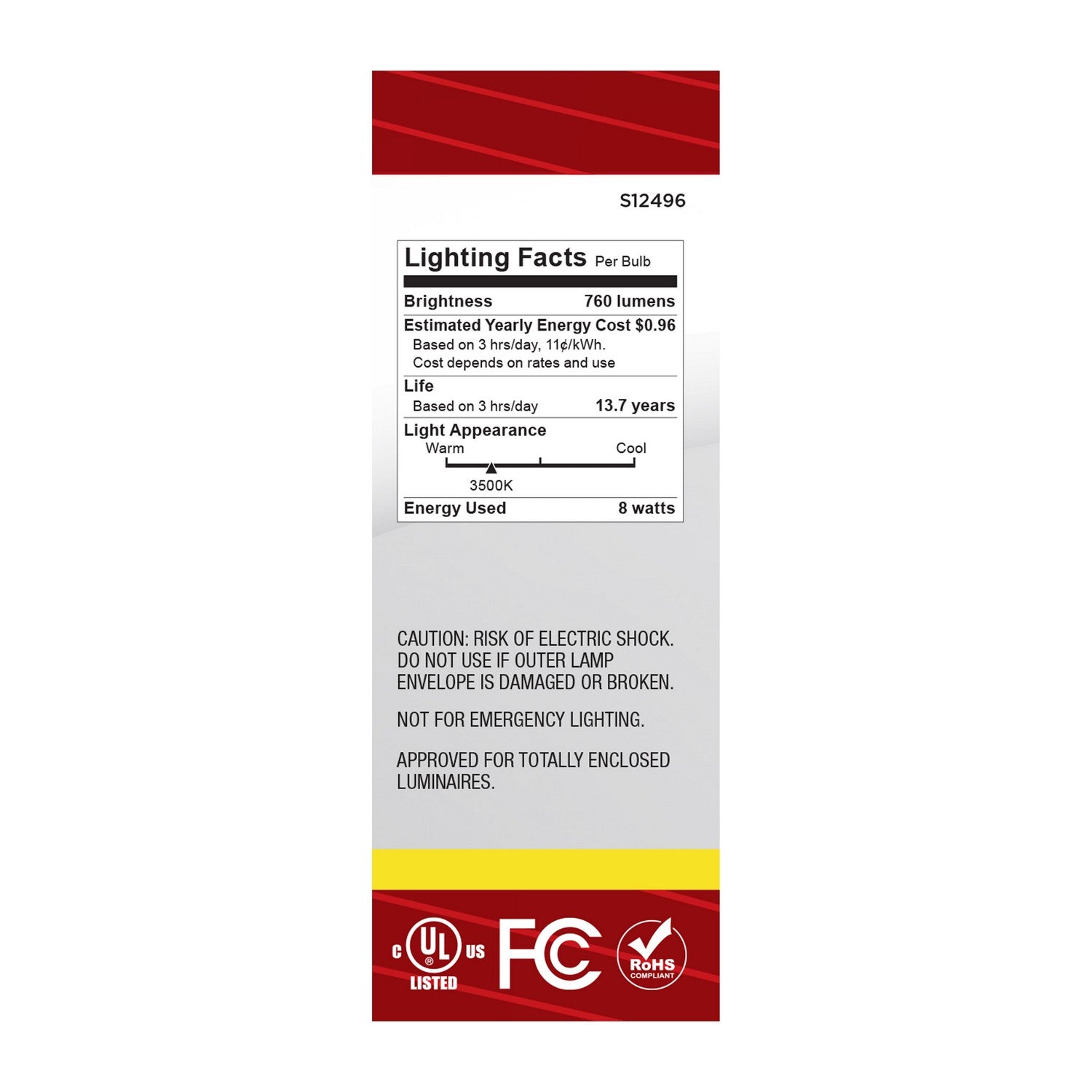 Satco - S12496 - Light Bulb - Clear