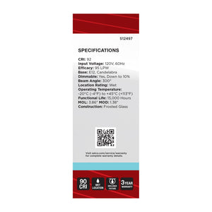 Satco - S12497 - Light Bulb - Frost