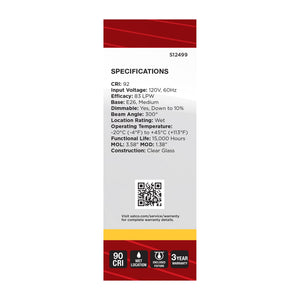 Satco - S12499 - Light Bulb - Clear