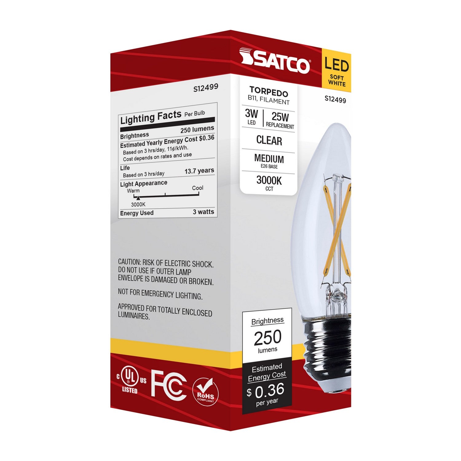 Satco - S12499 - Light Bulb - Clear