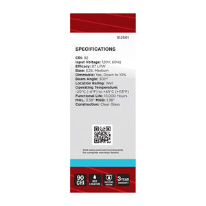 Satco - S12501 - Light Bulb - Clear