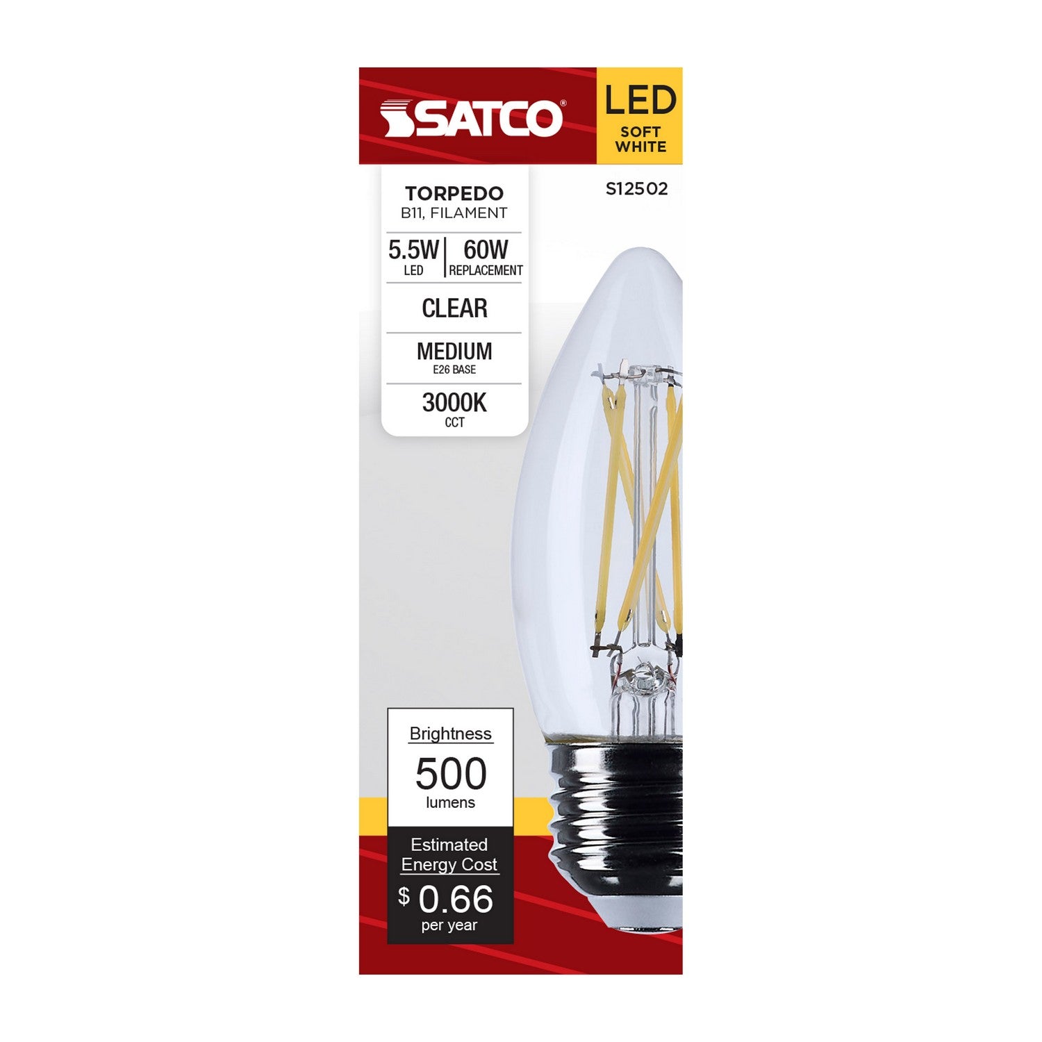 Satco - S12502 - Light Bulb - Clear