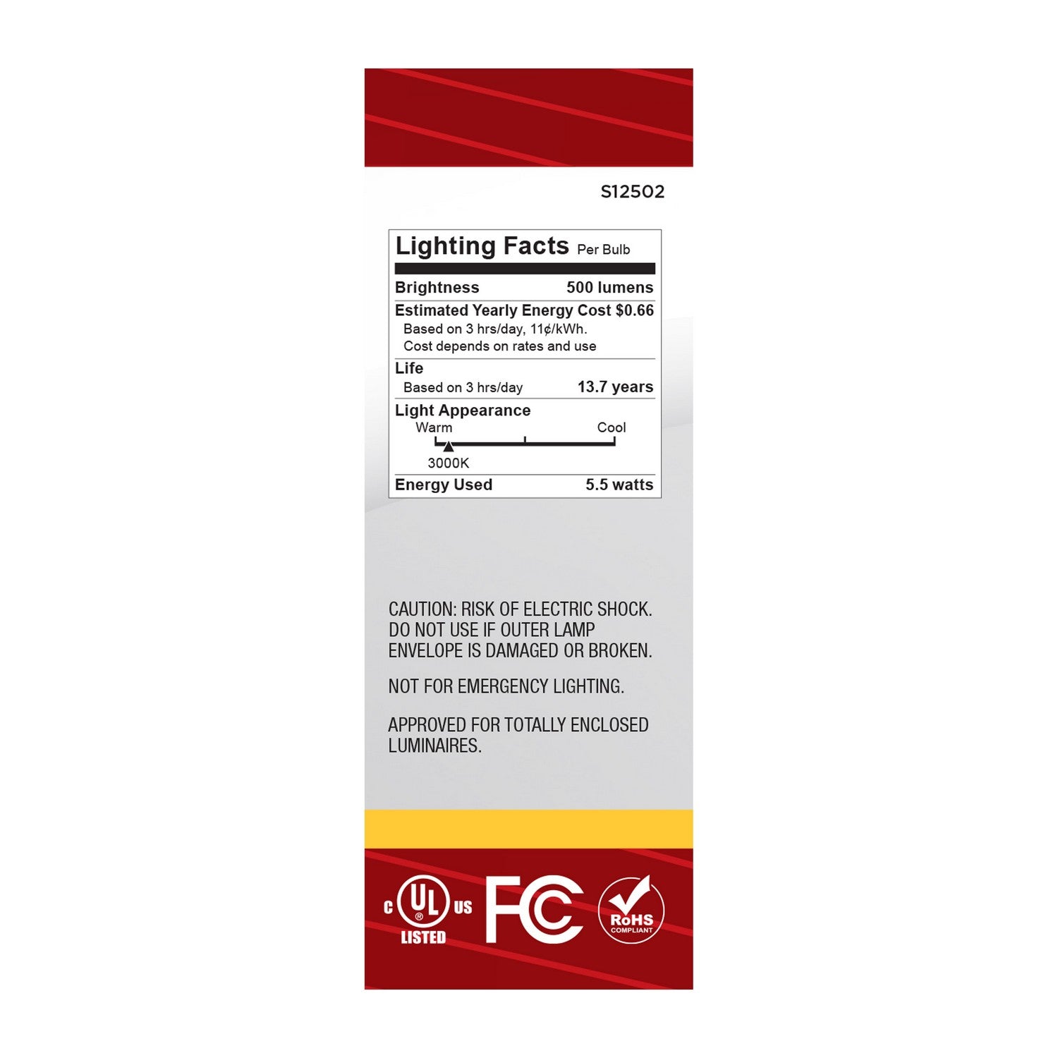Satco - S12502 - Light Bulb - Clear