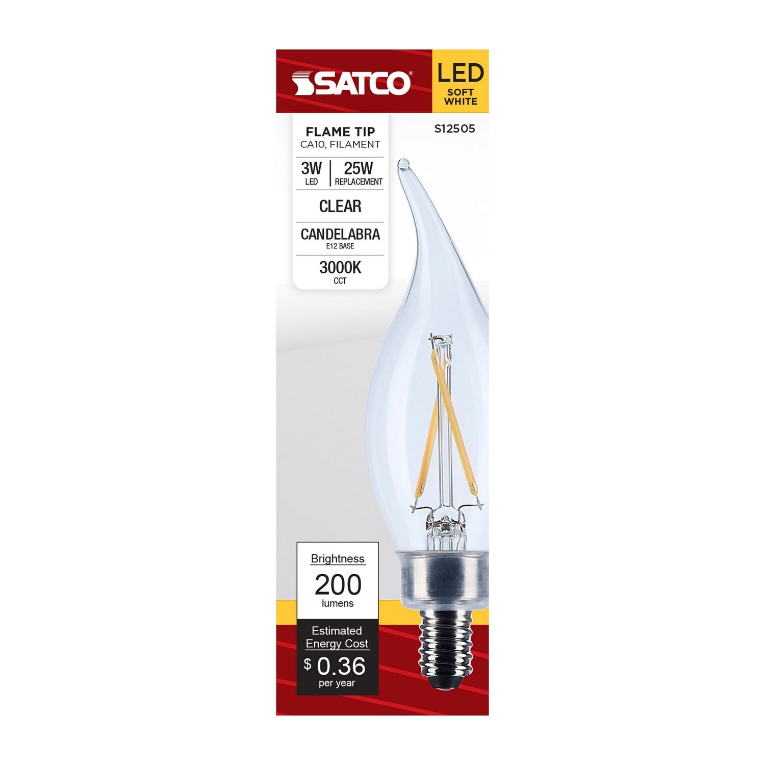 Satco - S12505 - Light Bulb - Clear