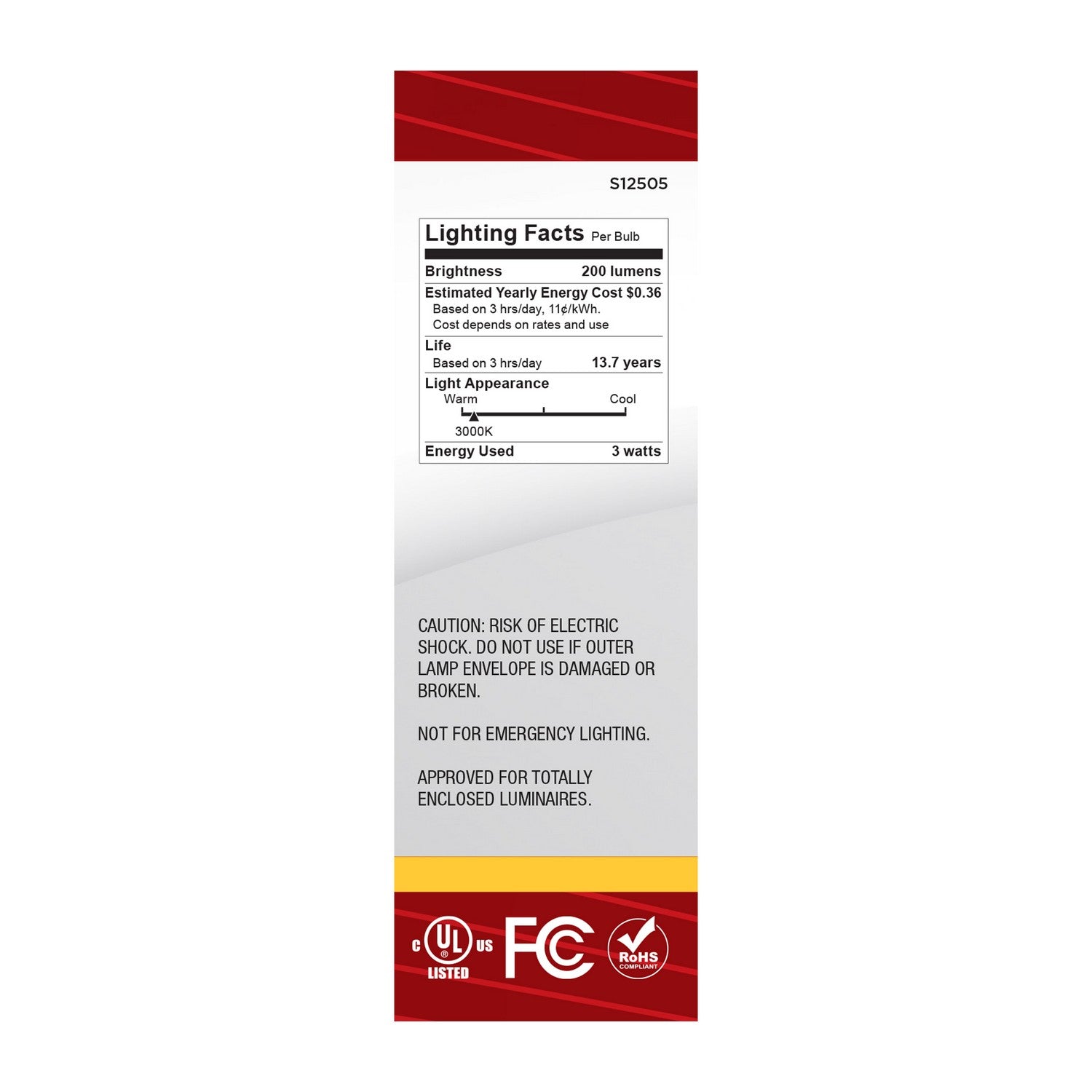 Satco - S12505 - Light Bulb - Clear