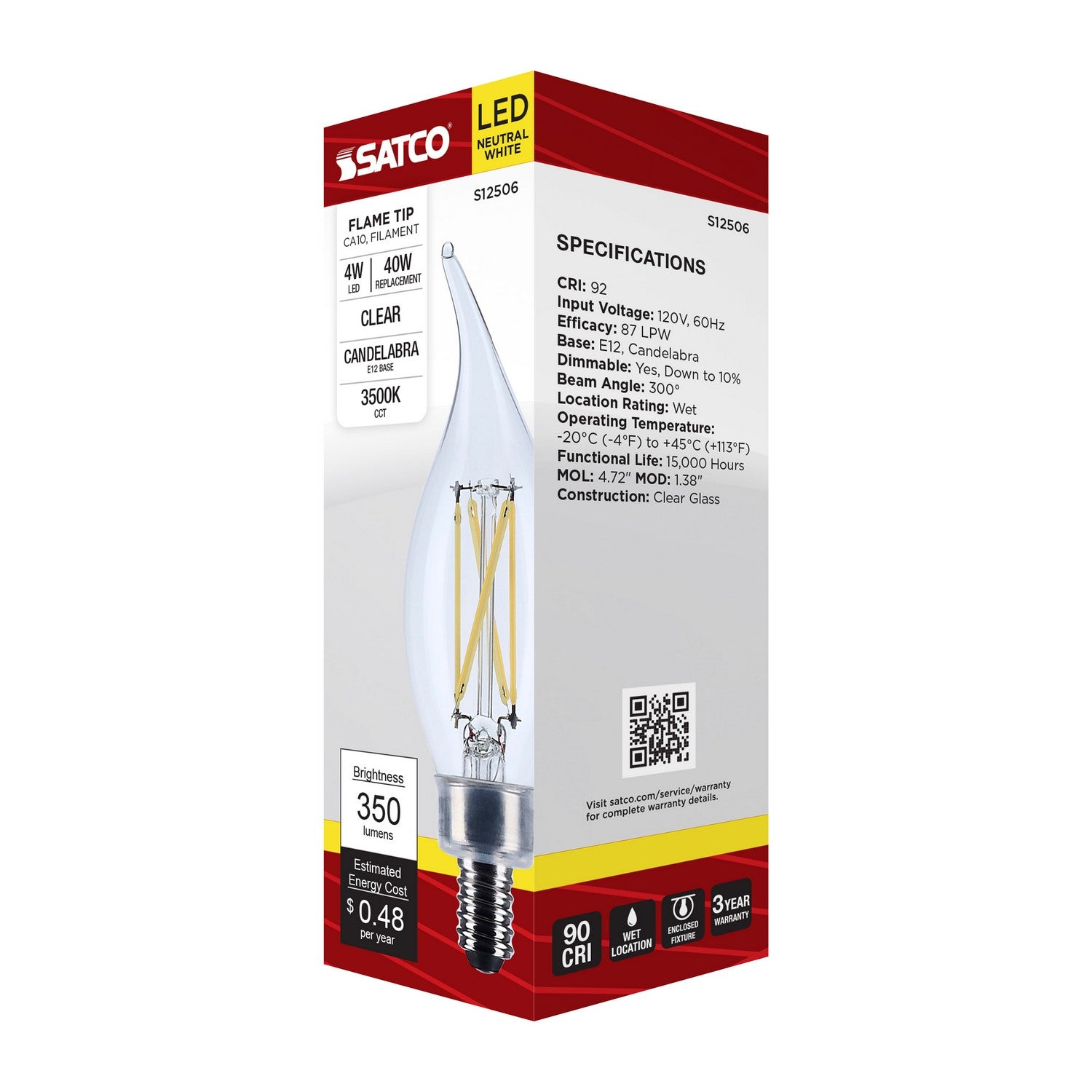 Satco - S12506 - Light Bulb - Clear