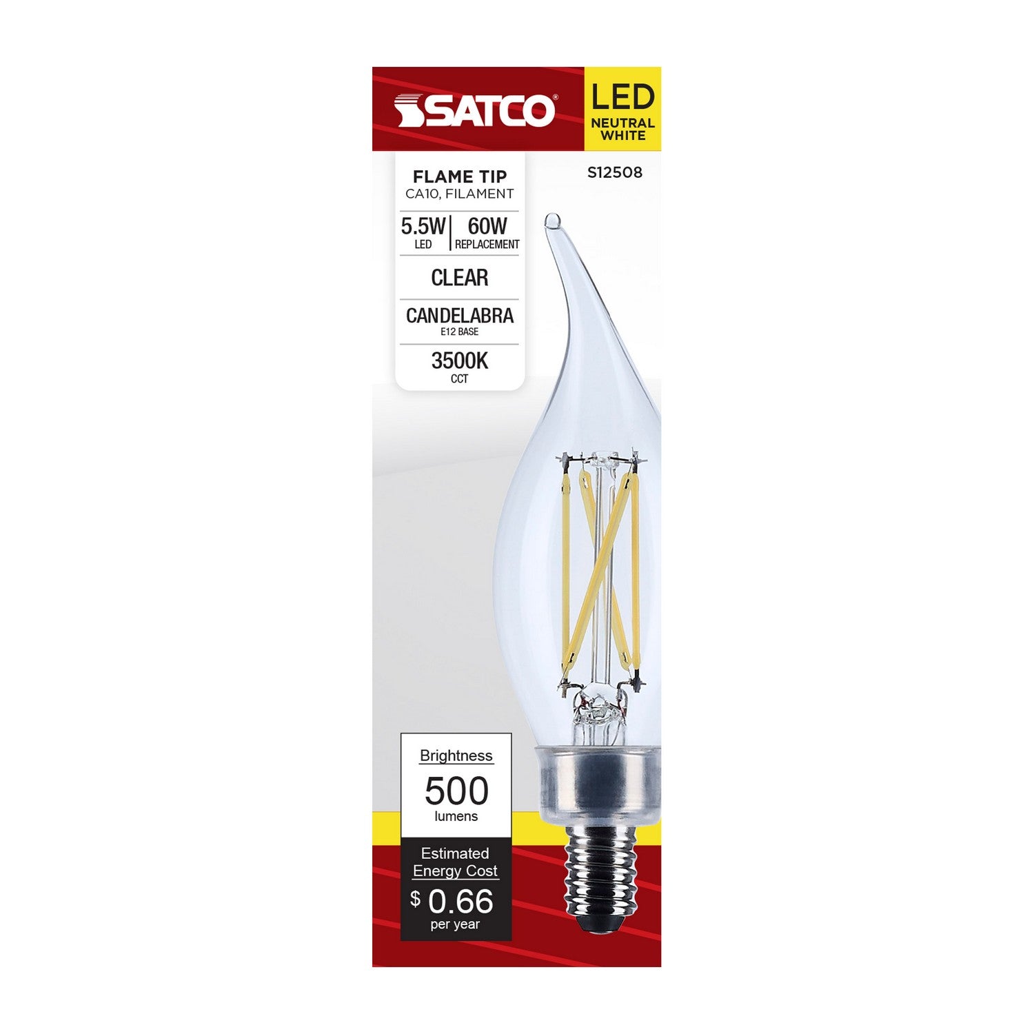 Satco - S12508 - Light Bulb - Clear