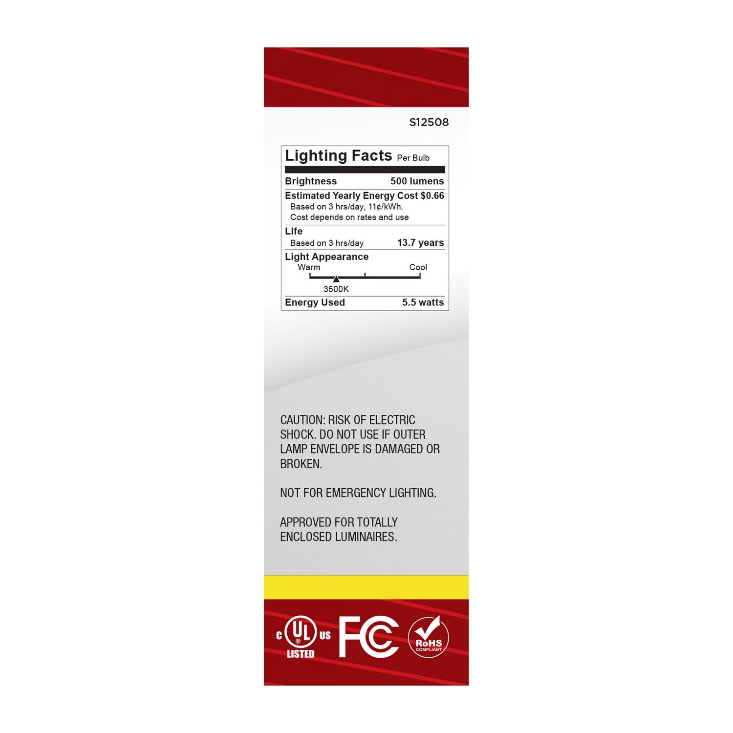 Satco - S12508 - Light Bulb - Clear