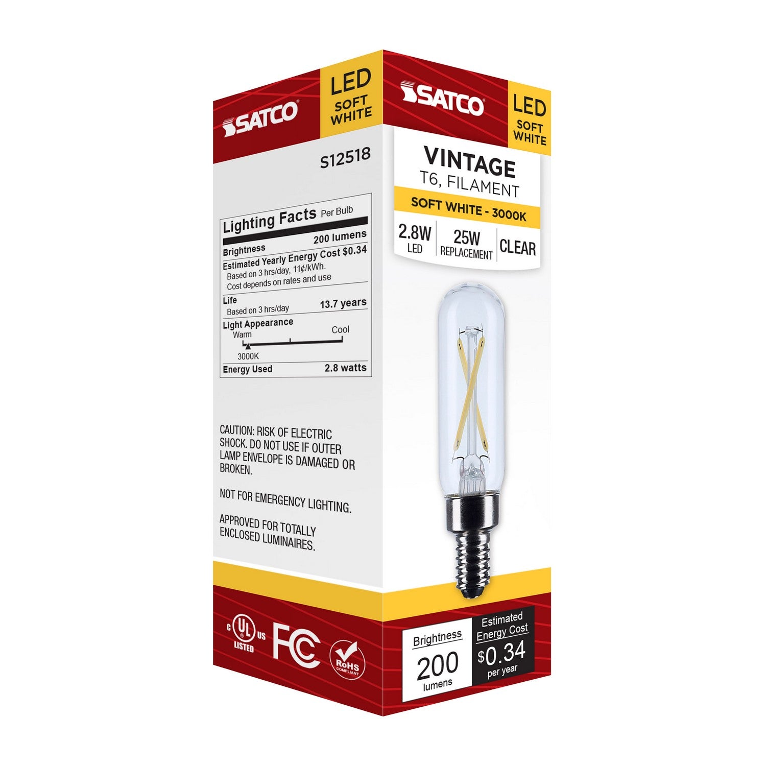 Satco - S12518 - Light Bulb - Clear