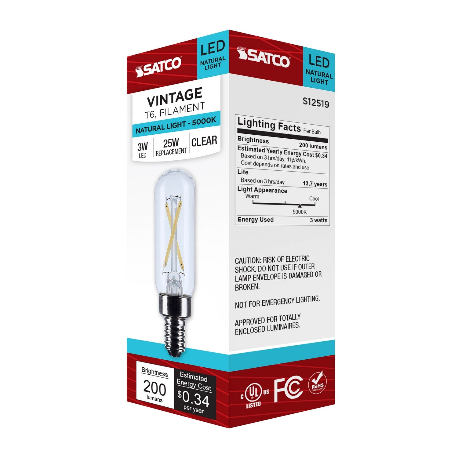 Satco - S12519 - Light Bulb - Clear