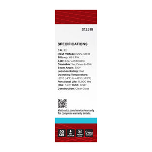 Satco - S12519 - Light Bulb - Clear
