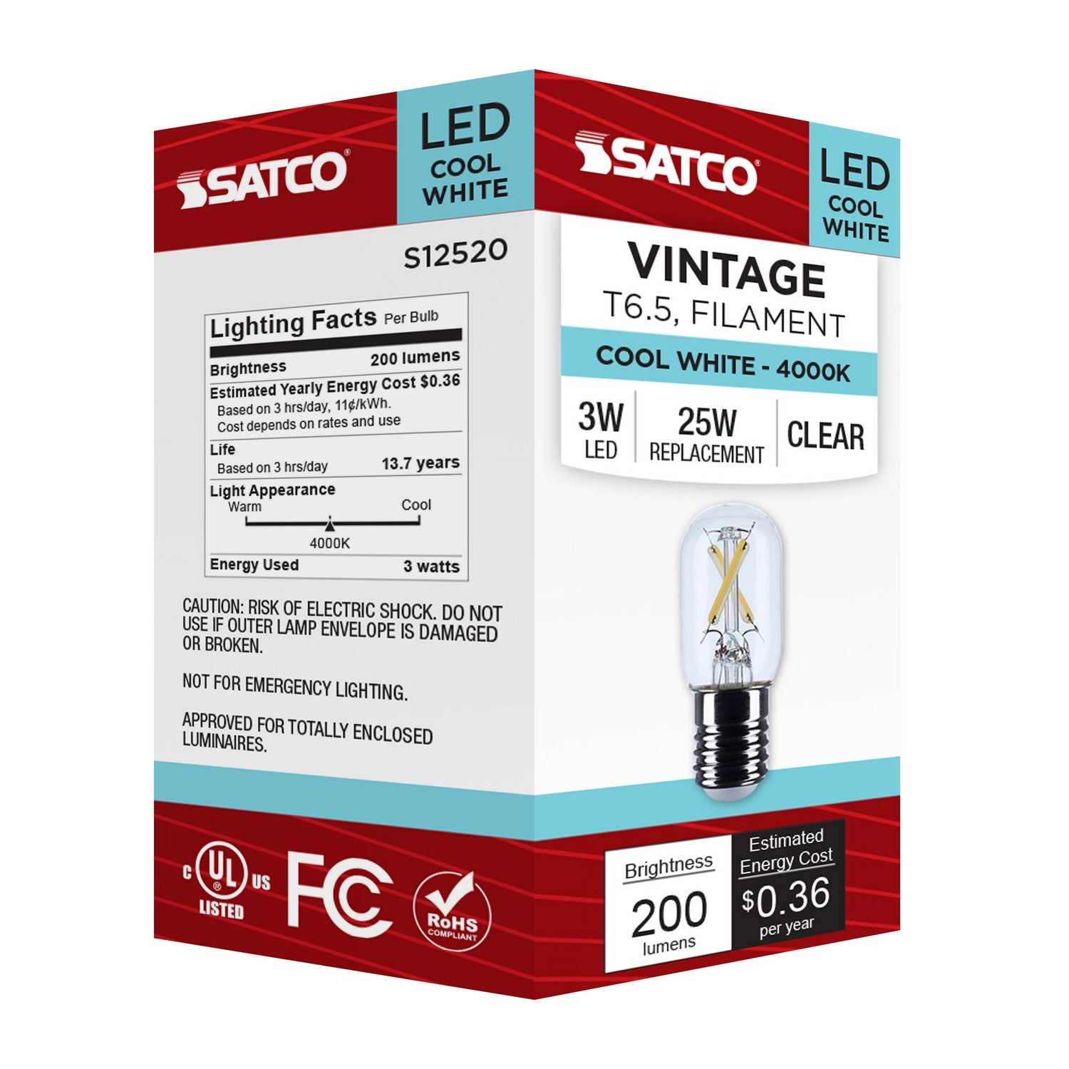 Satco - S12520 - Light Bulb - Clear