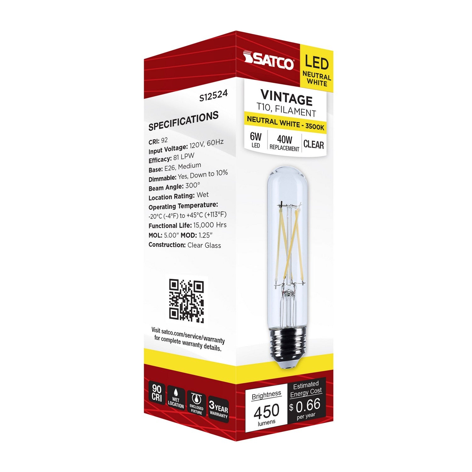 Satco - S12524 - Light Bulb - Clear