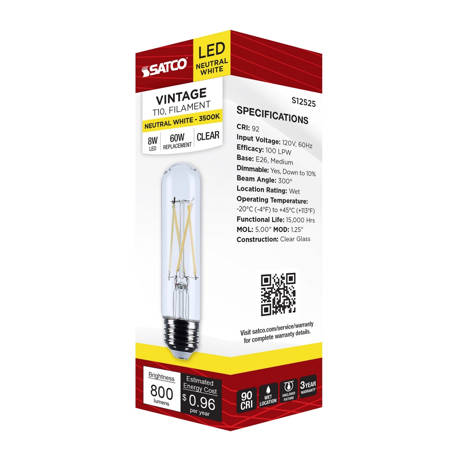 Satco - S12525 - Light Bulb - Clear