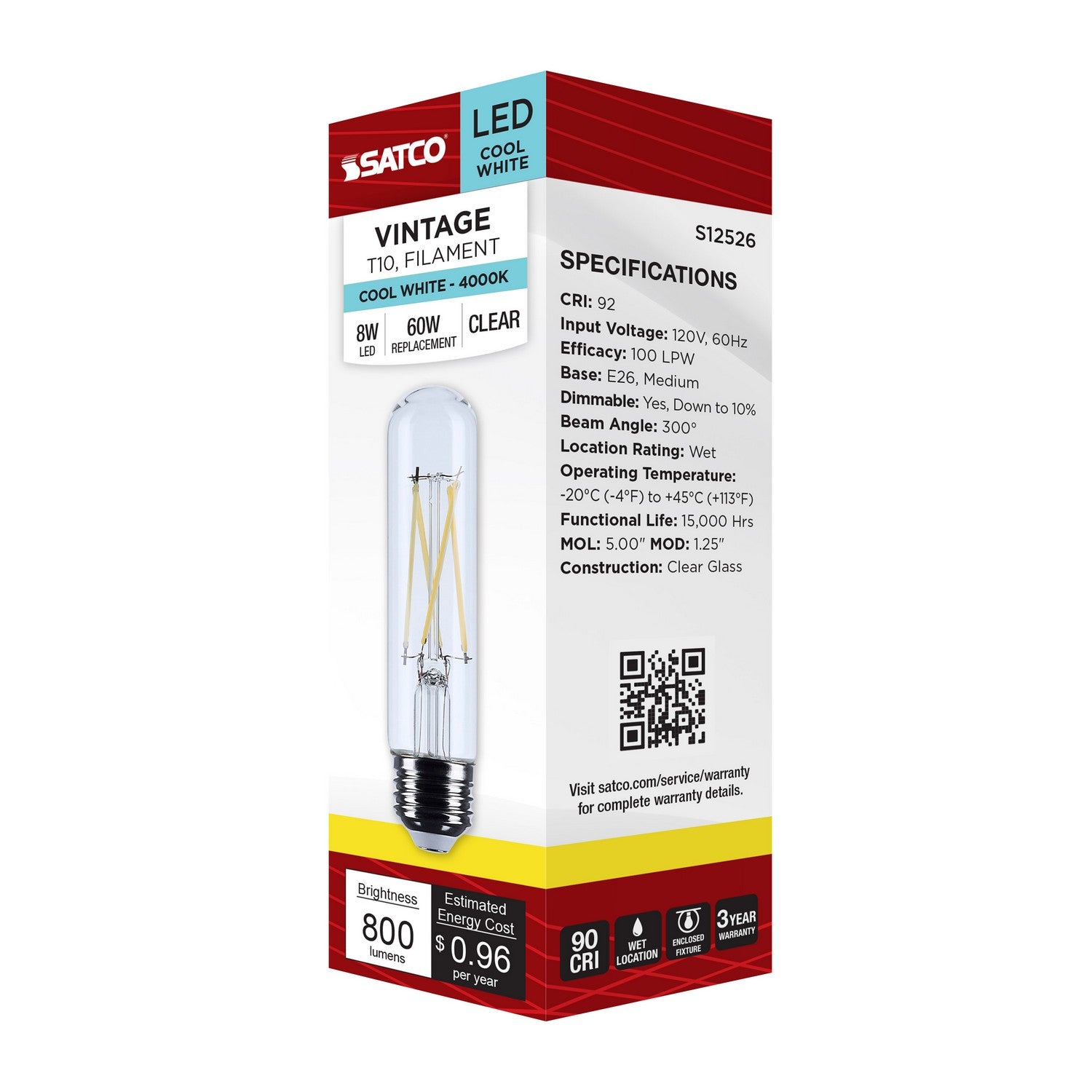Satco - S12526 - Light Bulb - Clear