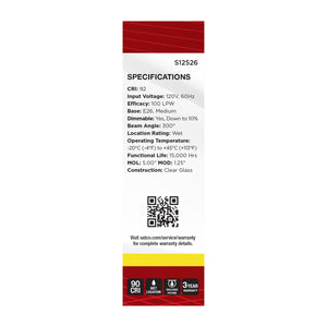 Satco - S12526 - Light Bulb - Clear