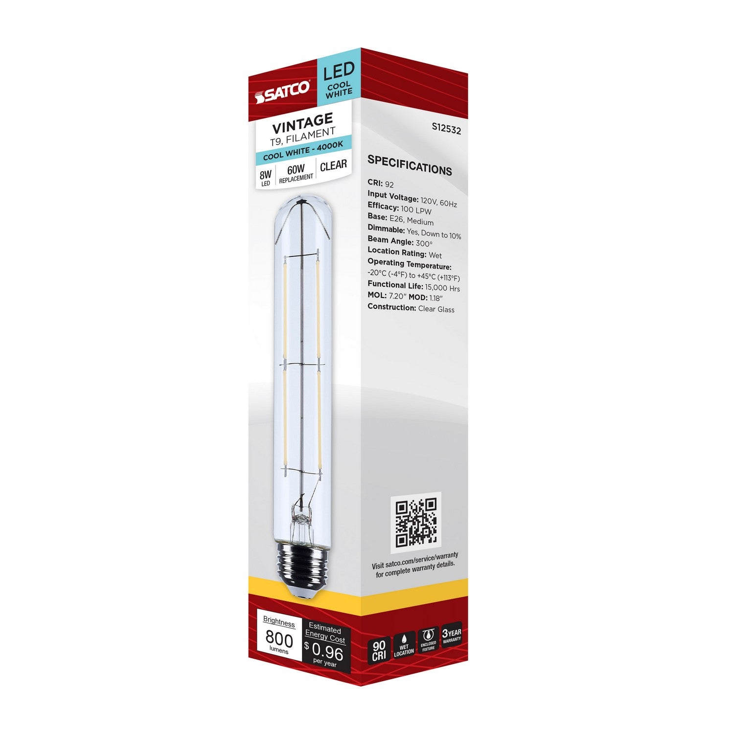 Satco - S12532 - Light Bulb - Clear