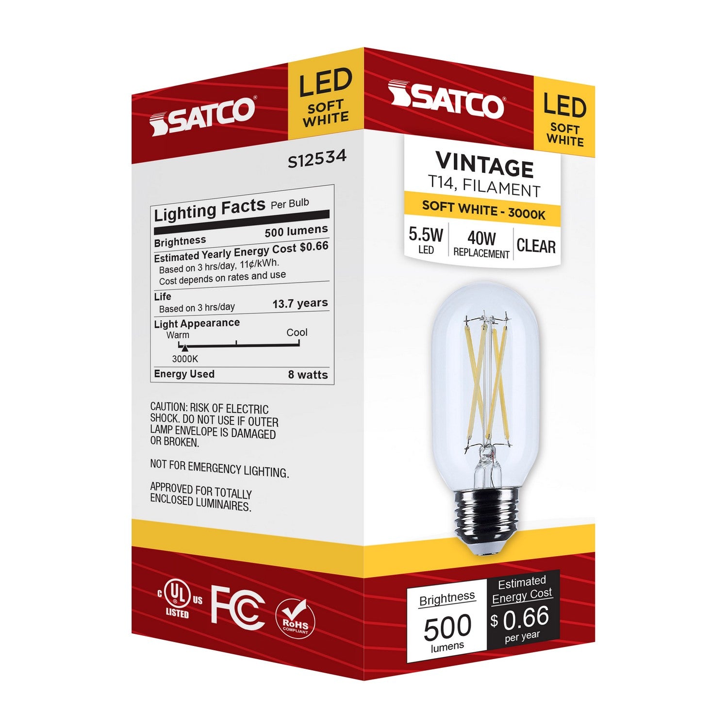 Satco - S12534 - Light Bulb - Clear