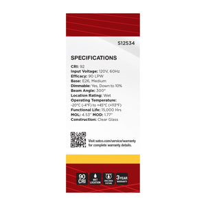 Satco - S12534 - Light Bulb - Clear