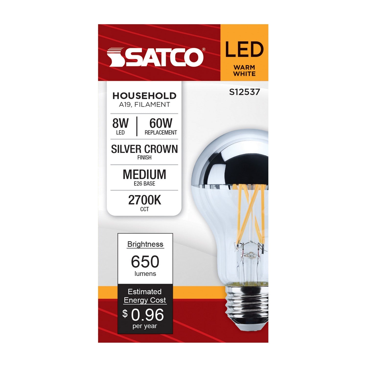 Satco - S12537 - Light Bulb - Silver