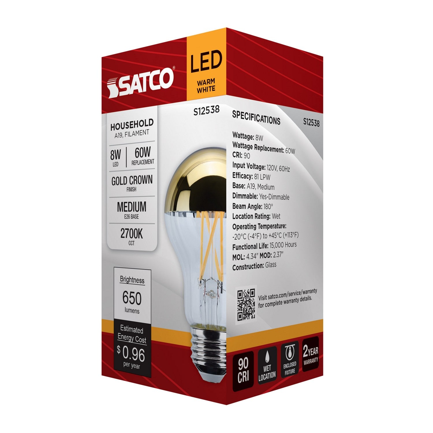 Satco - S12538 - Light Bulb - Gold