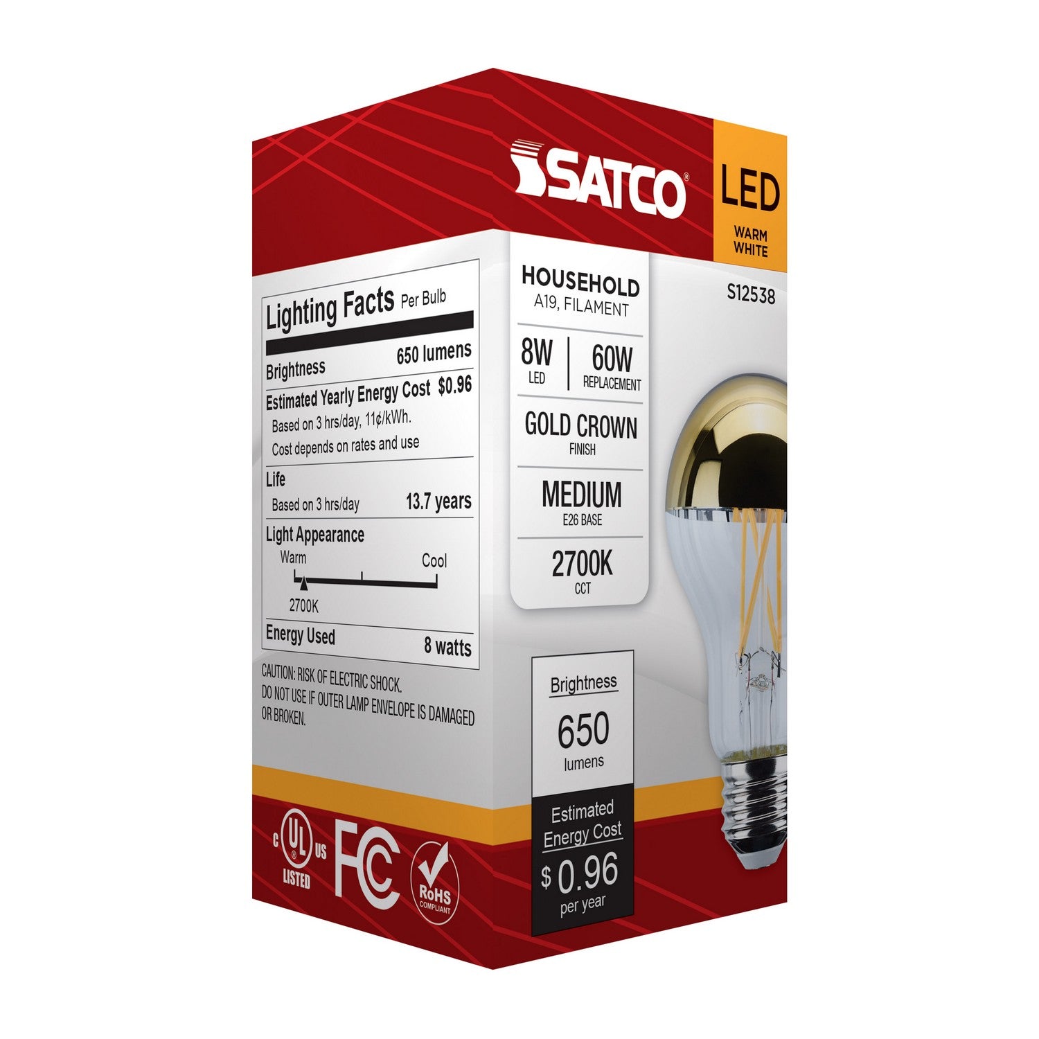 Satco - S12538 - Light Bulb - Gold